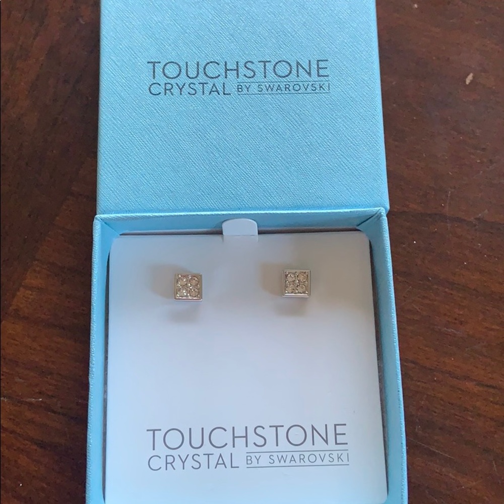 Touchstone Crystal Petite Square Earrings